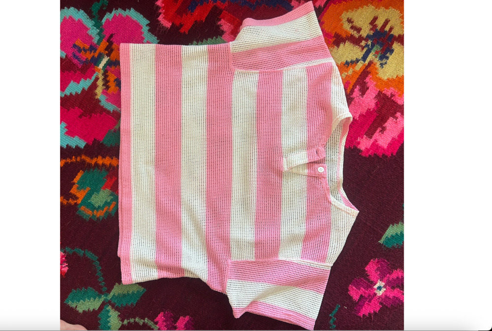 Vintage punk and white striped top